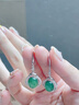 COISE925銀耳環(huán)女媽媽銀鑲綠玉髓耳釘復古中式耳墜飾品送婆婆重陽禮物 綠玉髓耳環(huán)-送媽媽送長輩節(jié)日禮物 曬單實拍圖