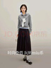 茵曼（INMAN）2025秋冬女裝新款撞色雙層領(lǐng)毛衣長(zhǎng)袖針織衫 本花灰 M 曬單實(shí)拍圖