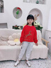 NASA STONE聯(lián)名兒童加絨衛衣套裝2026款新年馬年紅色12歲男孩本命年衣服 紅色+黑褲子（加絨款） 140 兒童尺碼推薦【56-65斤】 曬單實(shí)拍圖