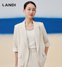 藍地（LANDI）商場(chǎng)同款夏季新款五分袖西裝外套女薄款立體裁剪上衣 米白色 XL 曬單實(shí)拍圖