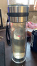 第吉爾水杯玻璃茶杯茶水分離男士家用雙層泡茶杯商務(wù)辦公送長(zhǎng)輩老 鋼本色450ml【帶茶隔+雙層防燙】 帶提繩 曬單實(shí)拍圖