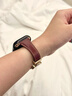 watchbond適用蘋(píng)果Apple iwatch s11手表s10表帶s9/s8女士款四葉花草磁吸扣真皮表帶s7/SE女生42mm牛皮腕帶 小蠻腰真皮-四葉草磁吸扣-酒紅-淺金紅花 38/40/41 曬單實(shí)拍圖