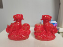 陶瓷狗擺件一對招財旺宅十二生肖狗風(fēng)水吉祥物客廳玄關(guān)工藝品裝飾 款式一   紅瓷描金 1對（2件） 曬單實(shí)拍圖