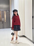 MOON KIDS兒童毛衣2025新款女童喜慶針織衫中大童冬季紅色本命年拜年服冬裝 19741紅色毛衣 150 150cm 曬單實(shí)拍圖