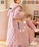 頂瓜瓜女童睡裙長(cháng)袖春秋純棉A類(lèi)透氣兒童睡衣大童全棉家居服甜美 米150 曬單實(shí)拍圖