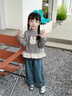 班喜迪女童長(cháng)袖t恤冬裝新款洋氣加絨兒童打底衫秋冬款寶寶衣服童裝上衣 灰色 110 曬單實(shí)拍圖