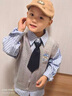 G.DUCKKIDS小黃鴨拉布布衣服男童秋裝套裝學院風兒童襯衫男孩馬甲牛仔褲套裝 灰色 90 尺碼建議1~2歲cm 曬單實拍圖
