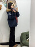 棉致工裝派克羽絨棉服女2025年秋季新款常規美式情侶大毛領(lǐng)羽絨棉衣外 藏青色 XL 曬單實(shí)拍圖