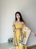 俞兆林送媽媽長(cháng)輩圍巾女秋冬季保暖新款加厚中老年披肩兩用禮物圍脖禮盒 欣欣向榮-黃色 曬單實(shí)拍圖