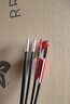 HUWAIREN 弓箭箭支練習箭玻纖箭配件卷桿混碳箭碳素箭真羽箭反曲弓純碳箭 6mm玻纖箭 2紅1白 6支 曬單實(shí)拍圖