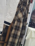 森馬（Semir）長袖襯衫女中長款慵懶寬松落肩秋季chic復古格紋襯衣101524105004 曬單實拍圖