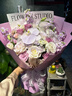 艾斯維娜鮮花速遞向日葵混搭花束生日禮物全國同城配送 紫玫瑰混搭花束 曬單實(shí)拍圖