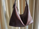 裘真【明星推薦】經(jīng)典hobo包植鞣牛皮腋下通勤休閑餃子女包 咖啡色-大號 小包/大包 曬單實(shí)拍圖