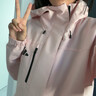 adidas拒水加絨內(nèi)膽三合一連帽外套男女秋冬阿迪達斯官方輕運動 沙棕粉   S 曬單實拍圖