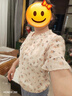 梵闋雪紡衫女短袖夏季新款時(shí)尚印花小衫百搭女裝氣質(zhì)碎花減齡洋氣上衣 黃花 2XL -建議125-135斤 曬單實(shí)拍圖