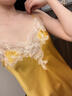 UOSO輕奢女士真絲睡衣女性感純欲吊帶睡裙桑蠶絲絲綢公主風(fēng)薄款家居服 DD19306黃色 M 160 曬單實(shí)拍圖