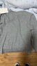 三彩2025秋季新款純色T恤紐扣圓領(lǐng)正肩長(cháng)袖上衣修身短款M 花灰色 M 160/84A 曬單實(shí)拍圖