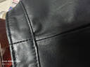 凱撒（KAISER）真皮皮衣男海寧真皮夾克男頭層小牛皮短款立領(lǐng)休閑春秋單款外套男 黑色 3XL 185 適合體重160-175斤 曬單實(shí)拍圖