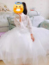 G.DUCKKIDS品牌童裝連衣裙兒童鋼琴演出禮服中大童秋冬女孩花童婚禮女童禮服 白色 140 曬單實(shí)拍圖