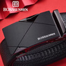 BOSSSUNWEN博斯紳威皮帶男士真皮腰帶自動(dòng)扣奢侈品牌時(shí)尚西裝牛仔褲帶送男友 黑色 110cm -130cm默認隨機（可修剪） 曬單實(shí)拍圖