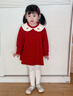 幼歌（YOUGE）冬季新品嬰幼紅色毛衣裙溫暖娃娃領(lǐng)連衣裙 紅色 90 cm 曬單實(shí)拍圖