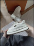百麗踏系列品牌踩屎感小白鞋女2025新款春秋季百搭厚底真皮休閑運(yùn)動(dòng)板鞋 米白 36 曬單實(shí)拍圖