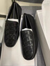 日本高端真皮豆豆鞋男新款秋冬季手工編織一腳蹬懶人休閑皮鞋男軟 黑色 標準皮鞋碼 40 曬單實(shí)拍圖