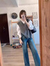 鳳蝶兒闊腿褲女秋季新款女裝套裝2025年韓版秋季穿搭小眾慵懶風(fēng)鹽系港風(fēng) 毛衣+內搭+牛仔褲 S 曬單實(shí)拍圖