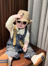 G.DUCKKIDS小黃鴨男童牛仔褲2025秋季新款韓洋氣兒童連體褲帥氣男寶周歲百搭 牛仔背帶褲套裝 80 cm(建議18-22斤) 曬單實(shí)拍圖