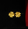 周六福（ZLF）  黃金耳飾女小金花四葉草耳釘足金999首飾 計價(jià) 0.73g 曬單實(shí)拍圖
