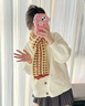 桑咻焦糖餅干華夫格子黃色圍巾女款2025新款韓系氛圍感圍脖保暖百搭 焦糖餅干 曬單實(shí)拍圖