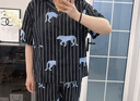 野獸派家居（tbh）【龔俊同款】Z系列天絲棉條紋家居服套裝女四季可外穿情侶睡衣 天絲棉短款家居服套裝 黑豹 L 曬單實(shí)拍圖