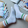 頂瓜瓜襪子女100%純棉秋冬季【10A抗菌防臭】吸汗透氣中筒女士休閑襪子 曬單實(shí)拍圖