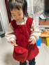 班喜迪女童連衣裙秋冬裝兒童公主裙寶寶周歲禮服套裝裙子冬季過(guò)年拜年服 紅色 100 曬單實(shí)拍圖