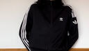 adidas復古風(fēng)針織休閑運動(dòng)立領(lǐng)夾克外套女秋季阿迪達斯官方三葉草 黑色(推薦選大一碼)   L 曬單實(shí)拍圖
