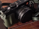 攝侶適用徠卡dlux8手柄保護套LeicaQ3相機包D-LUX8半包便攜q3真皮底座包拍立得sofort2真皮套裝飾配件 D-LUX8復古綠真皮保護套+墊肩牛皮肩帶 曬單實(shí)拍圖