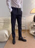 秋冬款休閑褲男加絨加厚直筒商務(wù)高端西裝褲中年寬松大碼彈力褲子 【加絨加厚】哥弟紋722-深灰 32 -建議【130-140斤】 曬單實(shí)拍圖