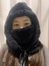 途尊防風(fēng)保暖冬天套頭帽女騎行加絨脖套圍脖女帽子圍巾一體套頭帽男士 系帶包頭帽【粉色】加絨加厚 曬單實(shí)拍圖