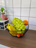 YOGEHOME優(yōu)格鐵藝擺盤(pán)水果籃收納筐家用客廳創(chuàng  )意藝術(shù)果盤(pán)零食擺放盤(pán)干果盆 黑色直邊荷葉水果籃25.5*13CM 無(wú)規格 曬單實(shí)拍圖