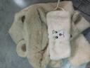 察今帽子圍巾冬季圍脖一體連帽騎車(chē)防寒冬天護耳毛絨可愛(ài)小熊口罩保暖 米色【小熊帽圍脖一體】 曬單實(shí)拍圖