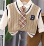 G.DUCKKIDS童裝男童秋裝套裝兒童服裝男寶寶春秋季學(xué)院風(fēng)三件套1小男孩衣服 米白色8223款-春秋 90 尺碼1~2歲【 80-90cm】cm 曬單實(shí)拍圖