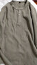 優(yōu)衣庫男裝女裝情侶華夫格亨利領(lǐng)套頭衫長(zhǎng)袖T恤25秋冬新款479784 07 青灰色 L /175/100A 曬單實(shí)拍圖