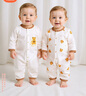 貝瑞加（Babyprints）嬰兒連體衣2件裝寶寶夏季長(cháng)袖爬服純棉哈衣柔軟家居內衣 棕80 曬單實(shí)拍圖