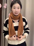 恒源祥圍巾垂直條紋純色針織女士圍巾冬季羊毛軟糯2025新款情侶圍巾 磚紅色 曬單實(shí)拍圖