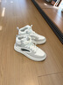安踏（ANTA）輕松2男板鞋高幫板鞋春新款增高軟底休閑運動(dòng)百搭耐磨防潑水板鞋 【男款】一度灰/象牙白-4 39 (男6.5) 曬單實(shí)拍圖
