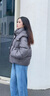 波司登（BOSIDENG）25新款羽絨服女短款90絨泡芙時(shí)尚脫卸帽厚冬季保暖外套B250243152 格雷深灰8K04 XS 155/80A 體重約110以?xún)?曬單實(shí)拍圖