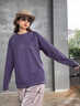 LAZY DAY TREND戶外立體裁剪撞色速干印花T恤女秋季休閑長(zhǎng)袖運(yùn)動(dòng)上衣潮 凝夜紫 S 曬單實(shí)拍圖