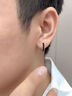 彩萊婭素圈黑色S925銀耳環(huán)男潮小眾輕奢養(yǎng)耳洞耳圈男士耳釘男潮時(shí)尚耳飾 單只耳環(huán) 925銀 曬單實(shí)拍圖