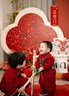 G.DUCKKIDS小黃鴨嬰兒套裝秋冬季男寶寶抓周衣服中國風(fēng)周歲新年喜慶拜年禮服 紅色三件套 90 尺碼1~2歲【 80-90cm】 曬單實(shí)拍圖