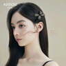 AJIDOU阿吉豆發(fā)夾ins風(fēng)時(shí)尚簡(jiǎn)約蝴蝶結水鉆劉海夾線(xiàn)下同款側夾生日禮物 曬單實(shí)拍圖